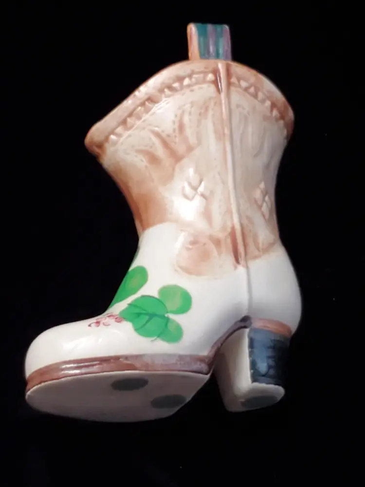 Western Boot Ceramic Mini Planter  Or Toothpick  Holder