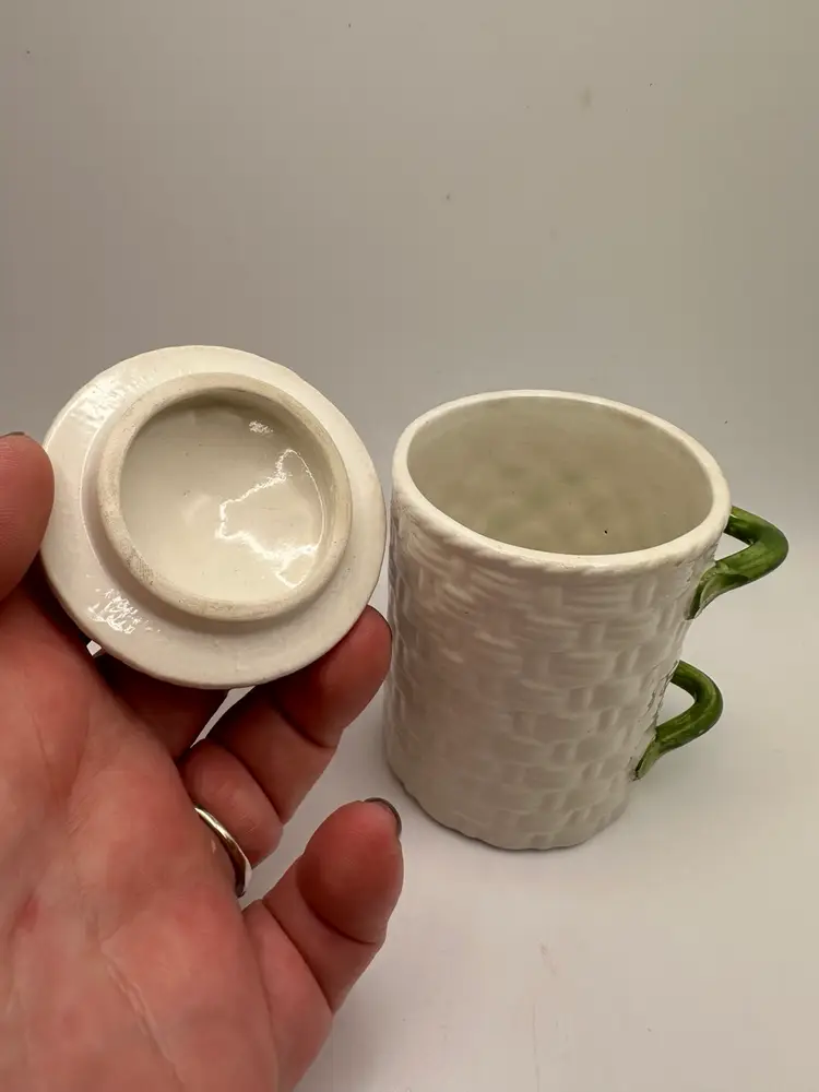 Italian Pottery Sugar Bowl Condiment Jam Pot or Marmalade Jar Fruit Lidded Small