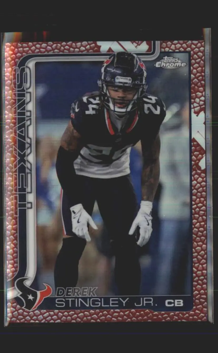Derek Stingley Jr. 2025 Topps Chrome #116 Football Leather Refractor - (141) - Houston Texans
