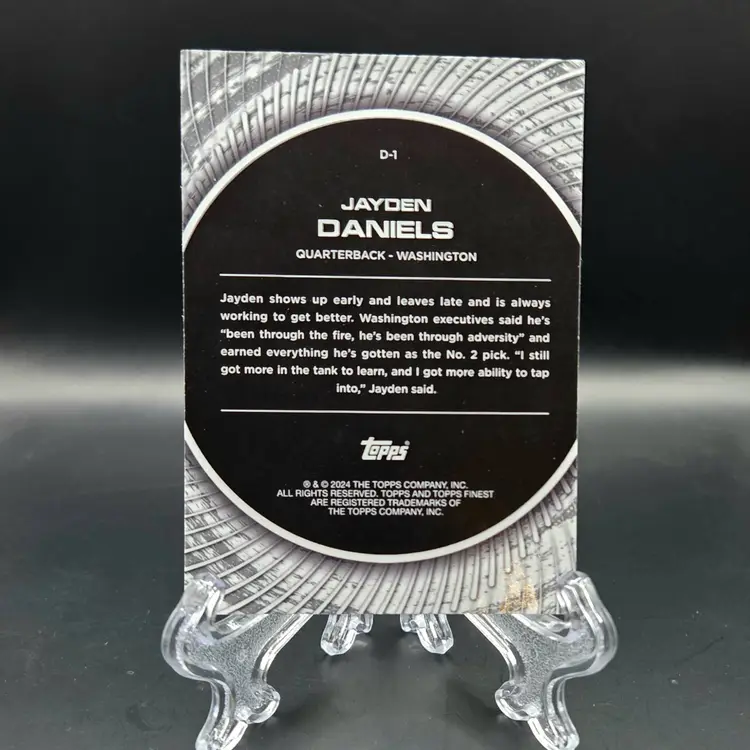Jayden Daniels 2024 Topps Finest Debuts RC Washington Commanders