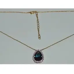Danbury Mint Teal Gem Teardrop Pendant
