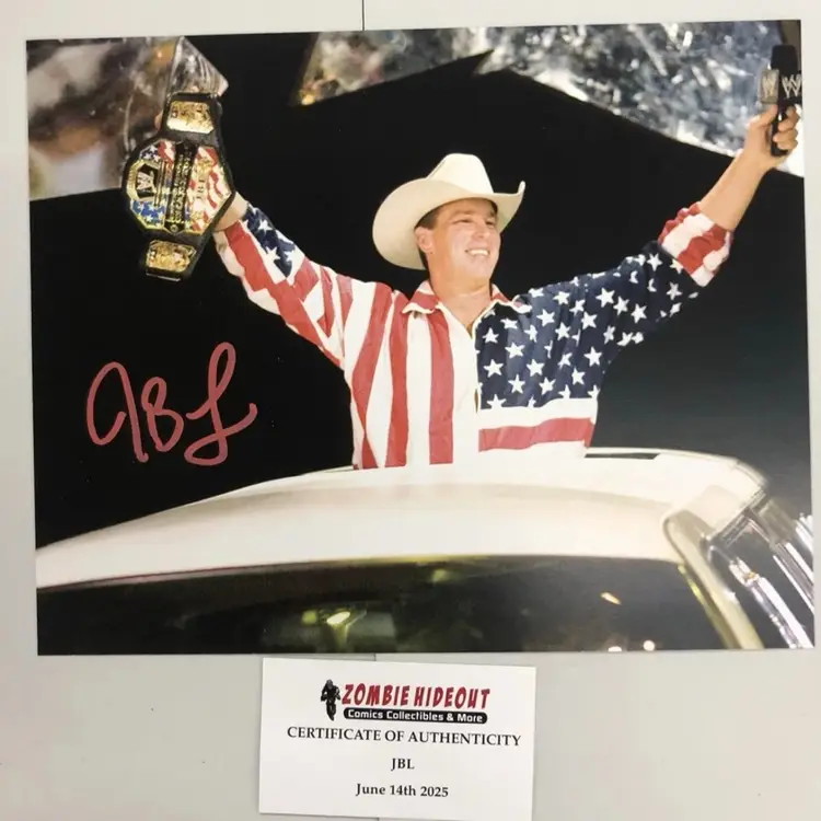 WWE John Bradshaw Layfield APA Signed JBL 8x10  Photo Autograph W/ Store COA