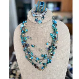 #17 - Teal With Blue Star Bracelet Lot