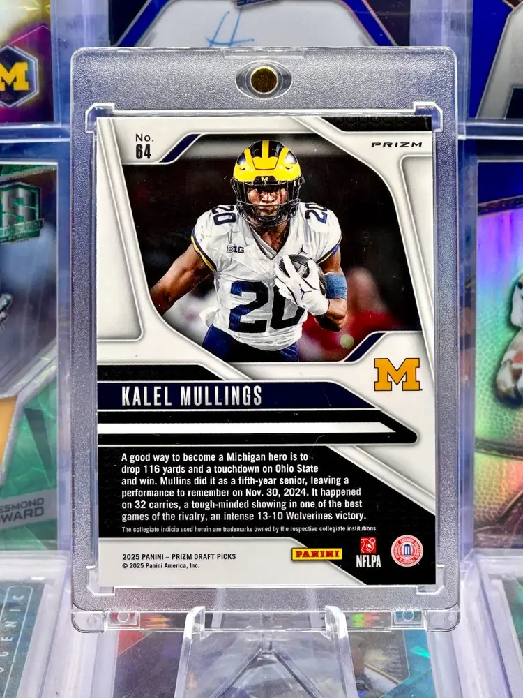 Kalel Mullings 2025 Prizm Rookie RC CASE HIT SSP Snake Skin Michigan Wolverines