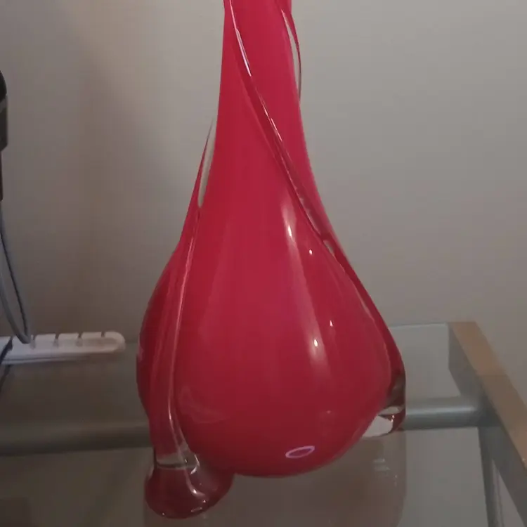 Empoli swung vase with trails by Cristalleria Fratelli Betti