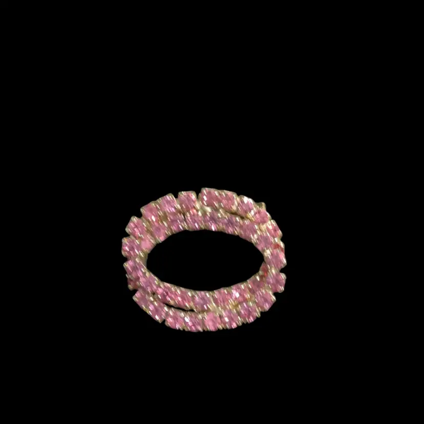 Beautiful Vintage Goldtone Double Oval Intertwine Brooch / Pin . With Pink Glass Rhinestones. Not Signed.