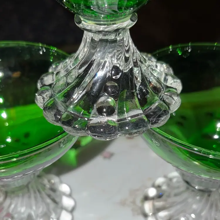 Vintage Emerald Green Burple Glass Anchor Hocking Boopie Champagne Sherbert Glass 1960s