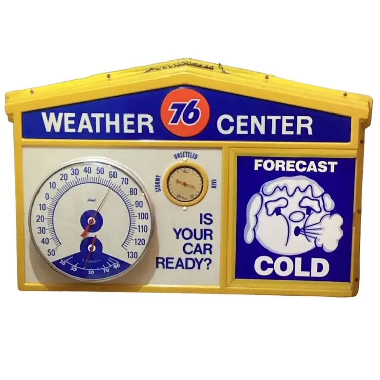 Union 76 Advertising Lighted Thermometer Sign.
