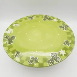 Gates Ware Laurie Gates St Patrick's Day Shamrock Pedestal Cake Plate Stand