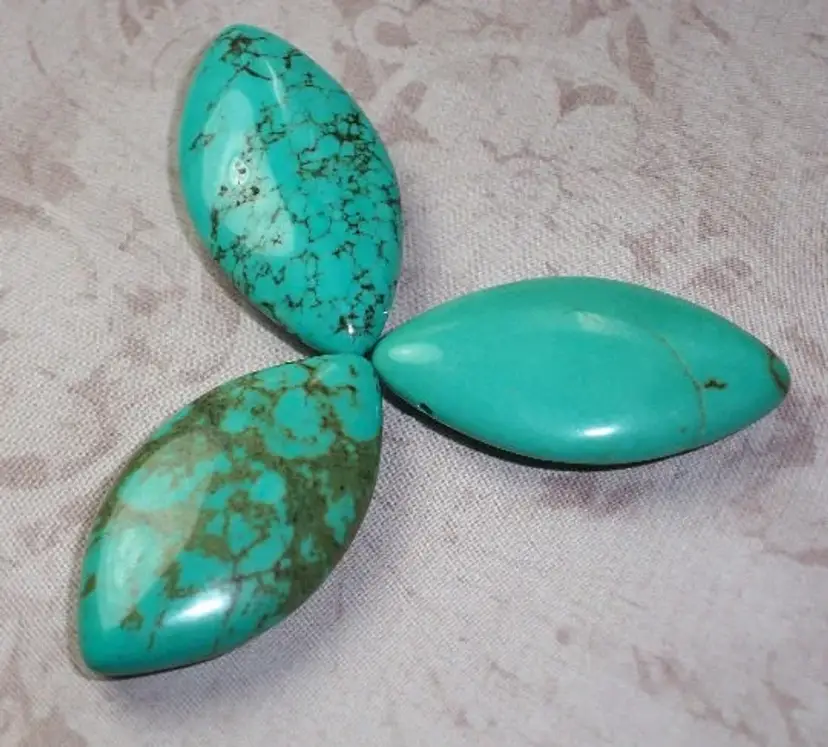 3pcs Turquoise Howlite Marquise Focal Beads 35x20MM #CC156
