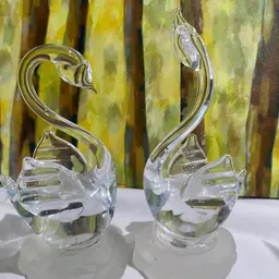 vintage glass swans