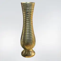 Ribbed Brass Vase