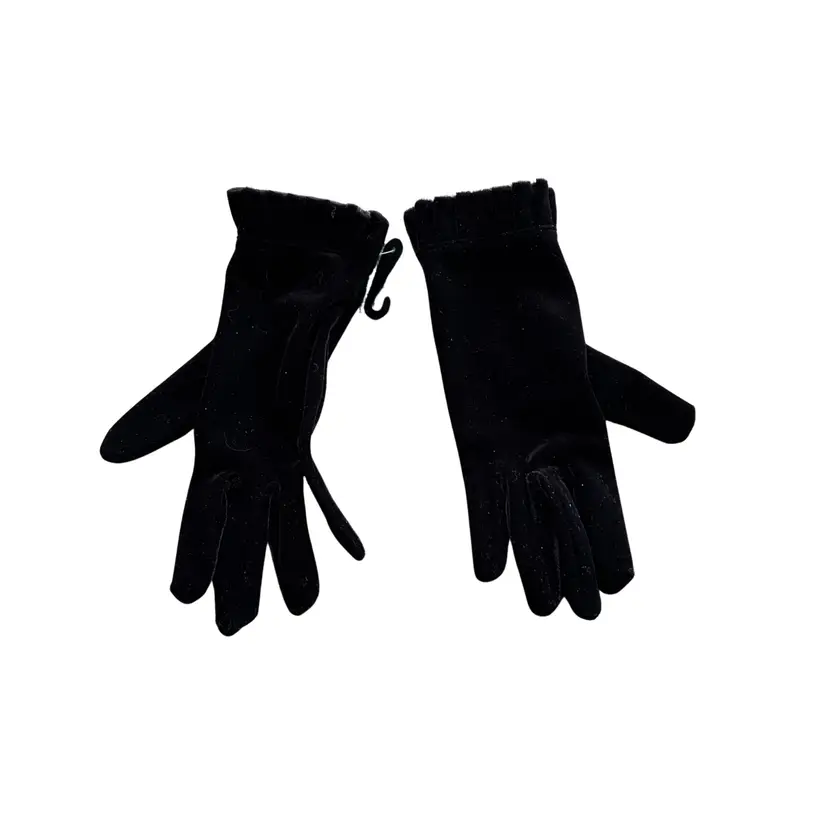 Ladies New with Tags Talbots Black Velvet Gloves - Size 001