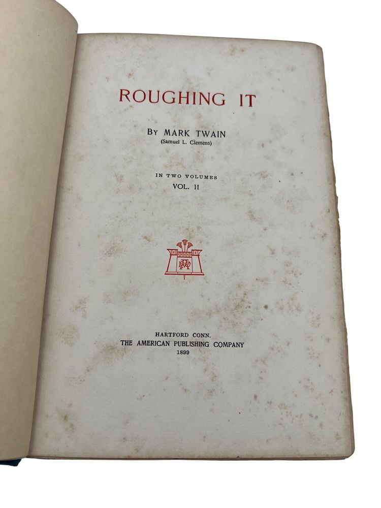 1899 Mark Twain Roughing It Vol II - Japan Edition, Limited to 1000, Watermark
