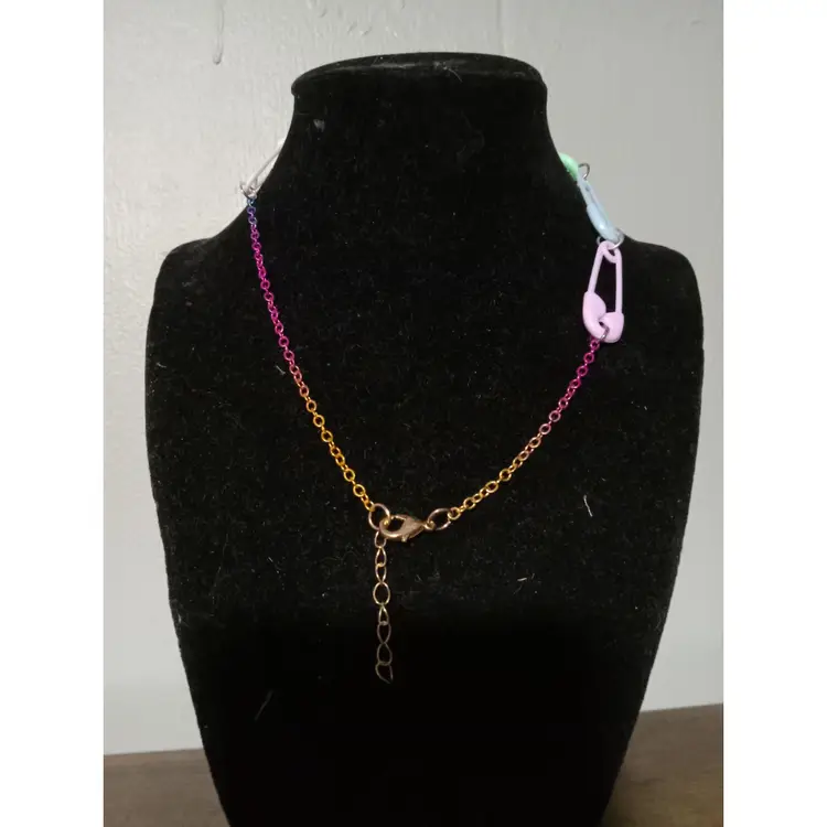 Pastel Safety Pin Necklace