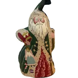 Tableaux Christmas Holiday Santa Needlepoint Figurine