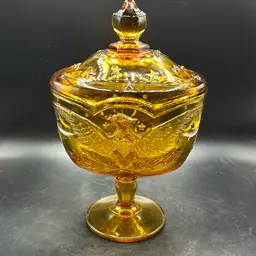 Vintage L.E. Smith Bicentennial Lidded Compote Dish