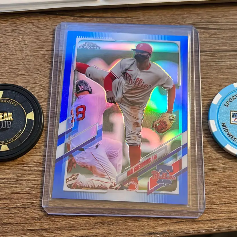 Didi Gregorius
2021 Topps Chrome 
Blue Refractor /150 Philadelphia Phillies