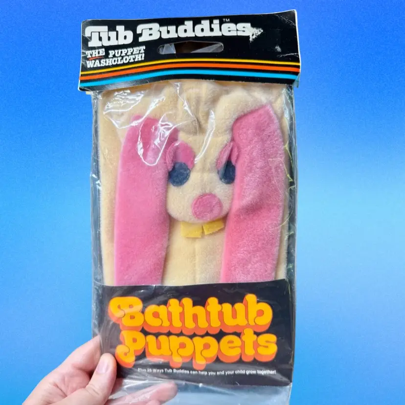 NOS Tub Buddies Bathtub Puppet - Bunny - 1982