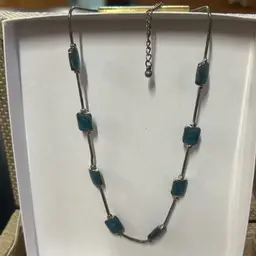 Enamel Beads Silver Tone Necklace