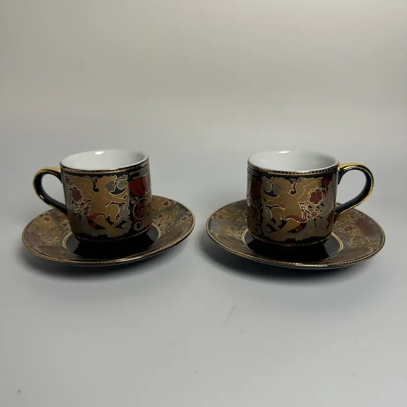 Espresso Cups & Saucers Imperial Design Czechoslovakian Porcelain Set//2