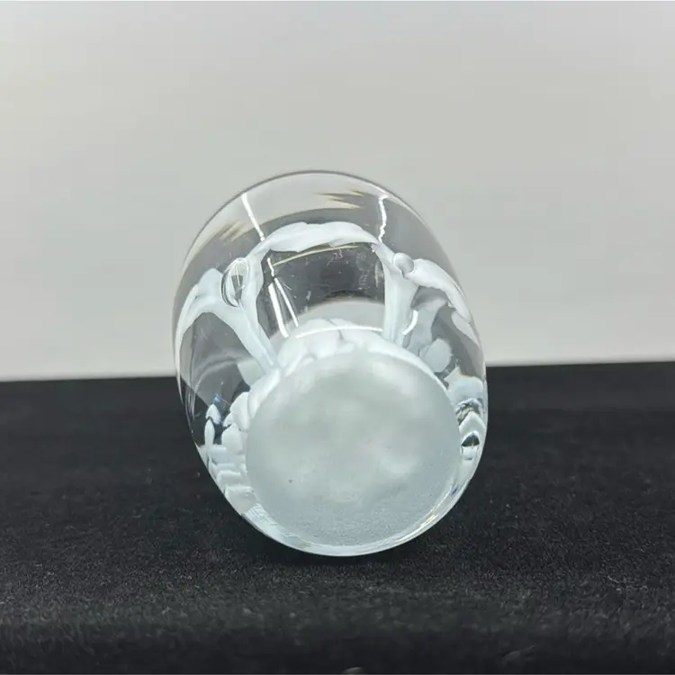 Shot Glass Paperweight With Controlled Bubbles -GLOWS