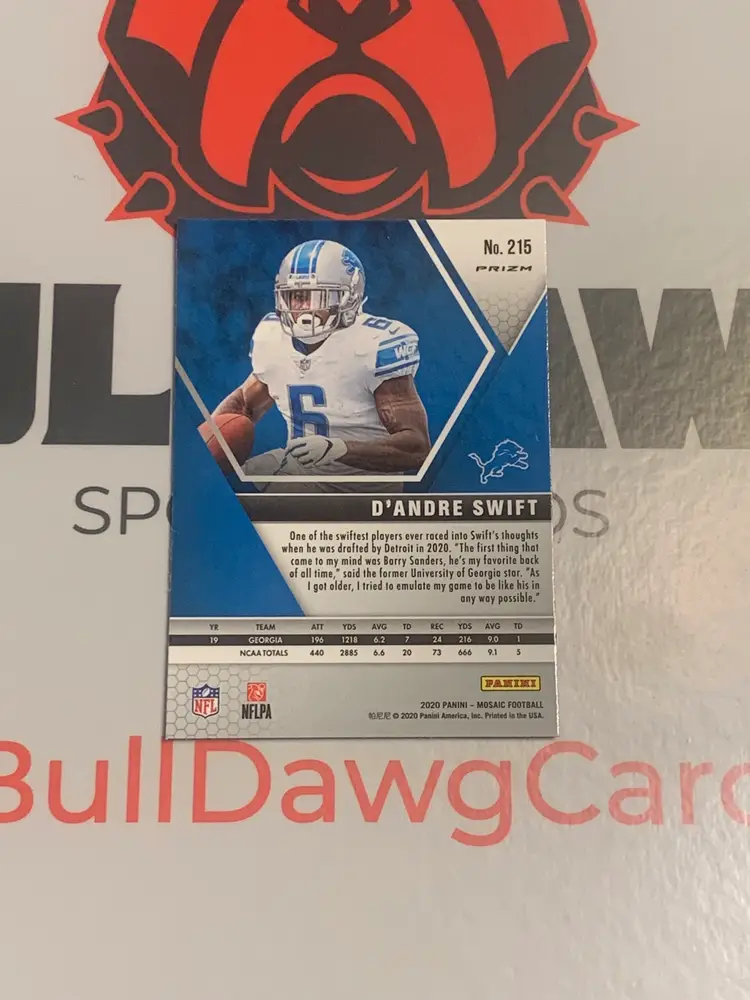 2020 Panini Mosaic Prizm Pink D’andre Swift RC-Rookie Card