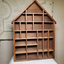 Large Enesco Primitive House Display Shelf for Trinkets Miniatures