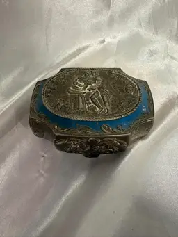 Vintage Footed Victorian Trinket Jewelry box Marked Japan