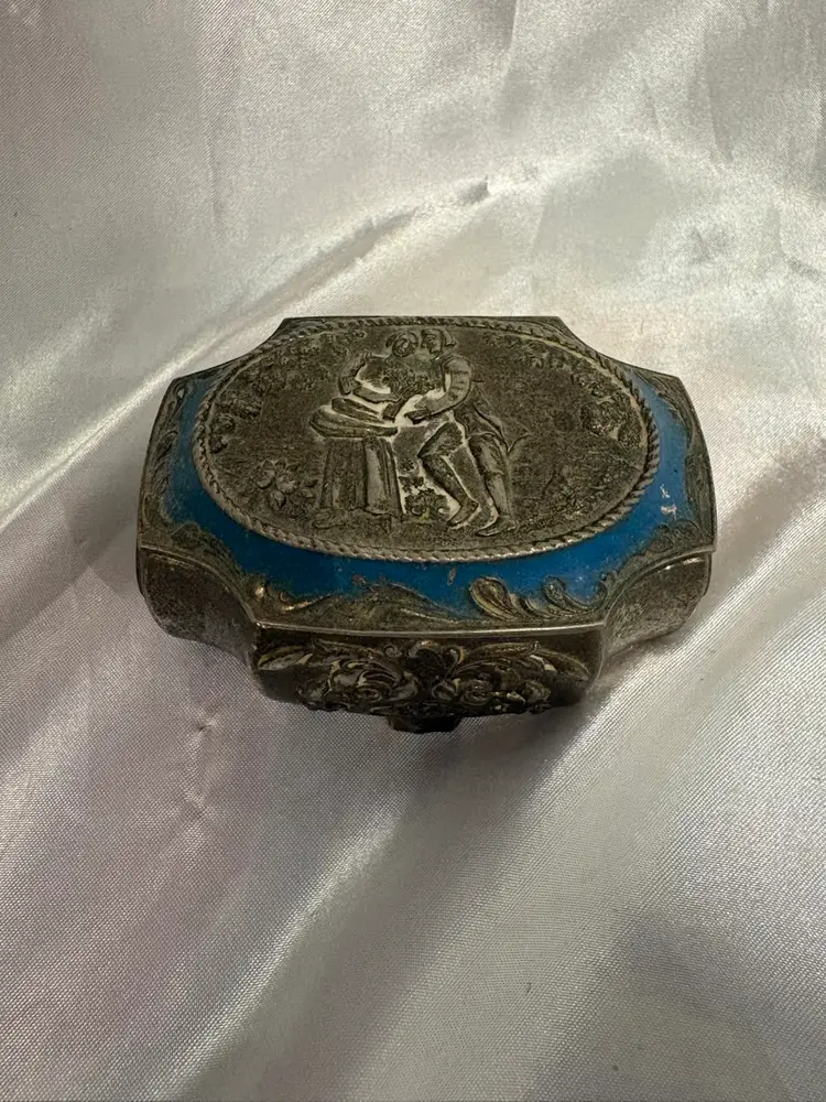 Vintage Footed Victorian Trinket Jewelry box Marked Japan