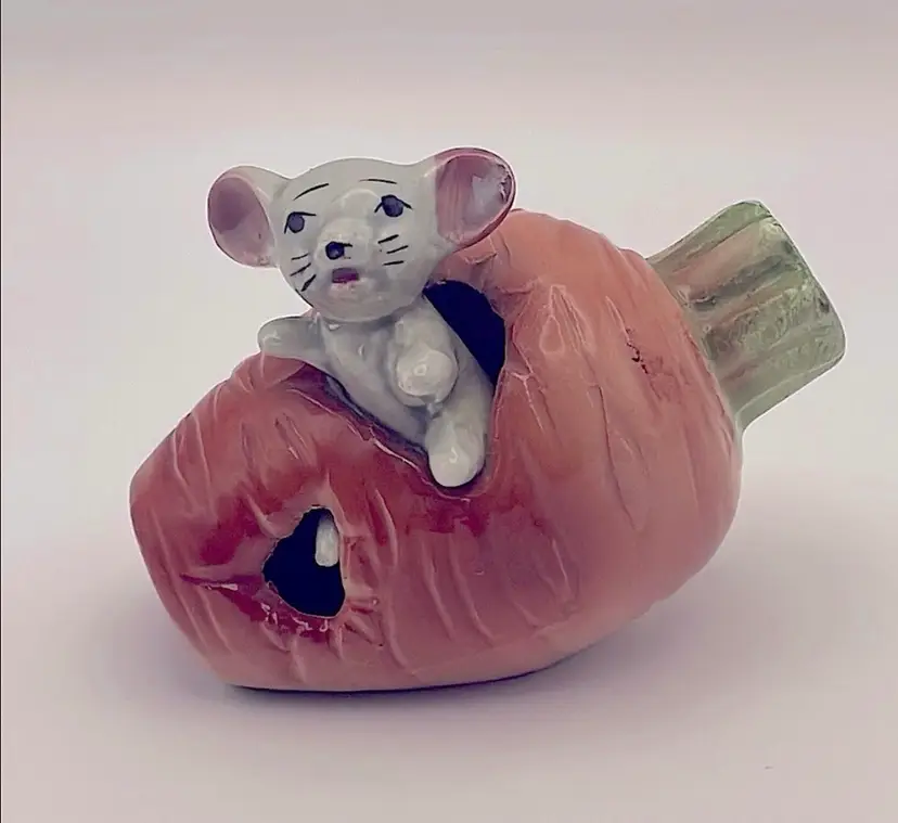 Adorable! Brinn’s Pittsburgh, PA, Ceramic, Mouse in a Carrot, Made in Japan.
