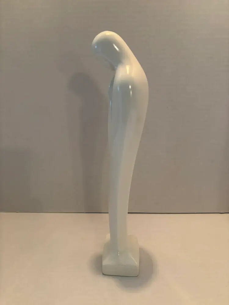 Vintage Madonna Praying White Ceramic Figurine Unbranded 13.25 inches Tall