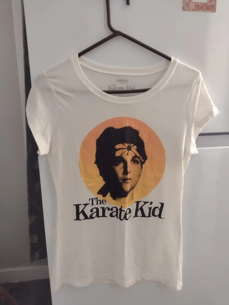Hybrid Apparel White and Orange Karate Kid Short Sleeve Tee Size L(11-13)..