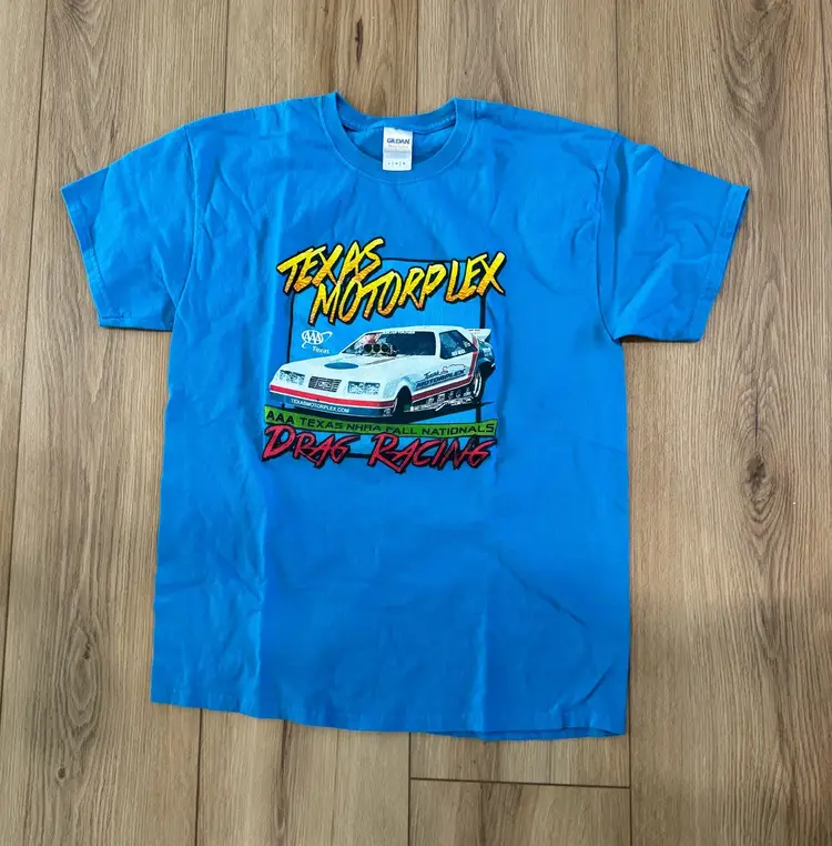 NHRA DRAG RACING AAA Fall Nationals Texas Motorplex T Shirt Large Gildan Blue