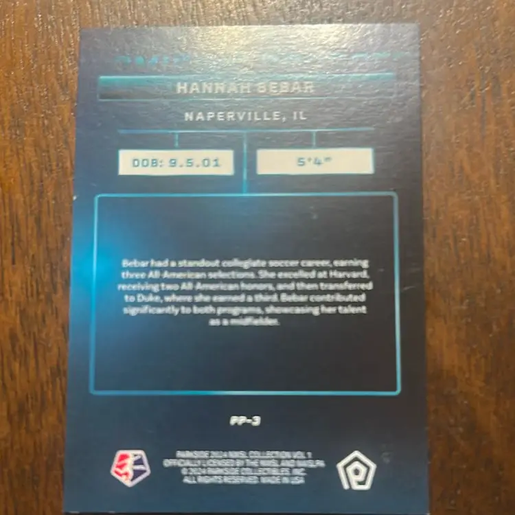 2025 NWSL Vol. 1 Parkside Hannah Bebar Promising Prospect