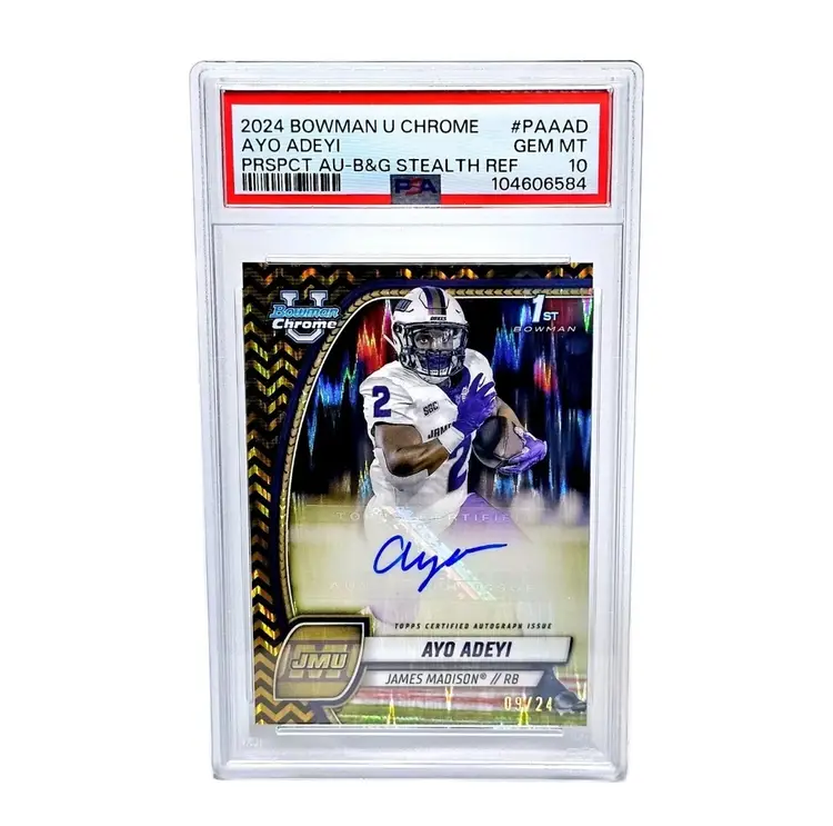 AYO ODEYI RC 2024 Bowman U Gem Mint 10 PROSPECT AUTO /24 B&G STEALTH REF POP 1 !