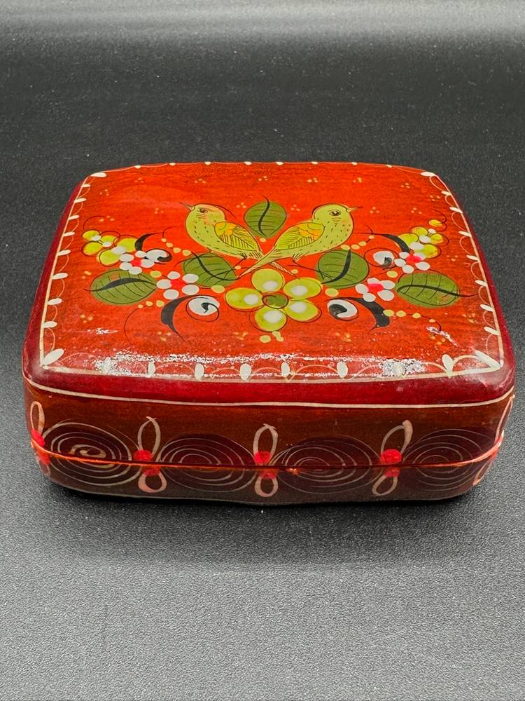Vintage Tonala Paper Mache Trinket Box
