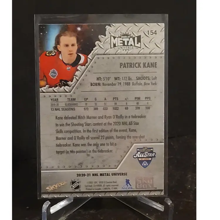 2020-21 Skybox Metal Universe All-Stars SP #154 Patrick Kane Chicago Blackhawks