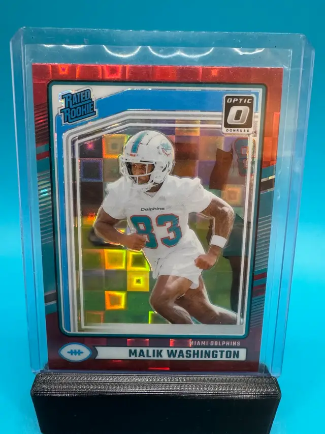 Malik Washington Optic Rated Rookie Red Pandora RC Miami Dolphins