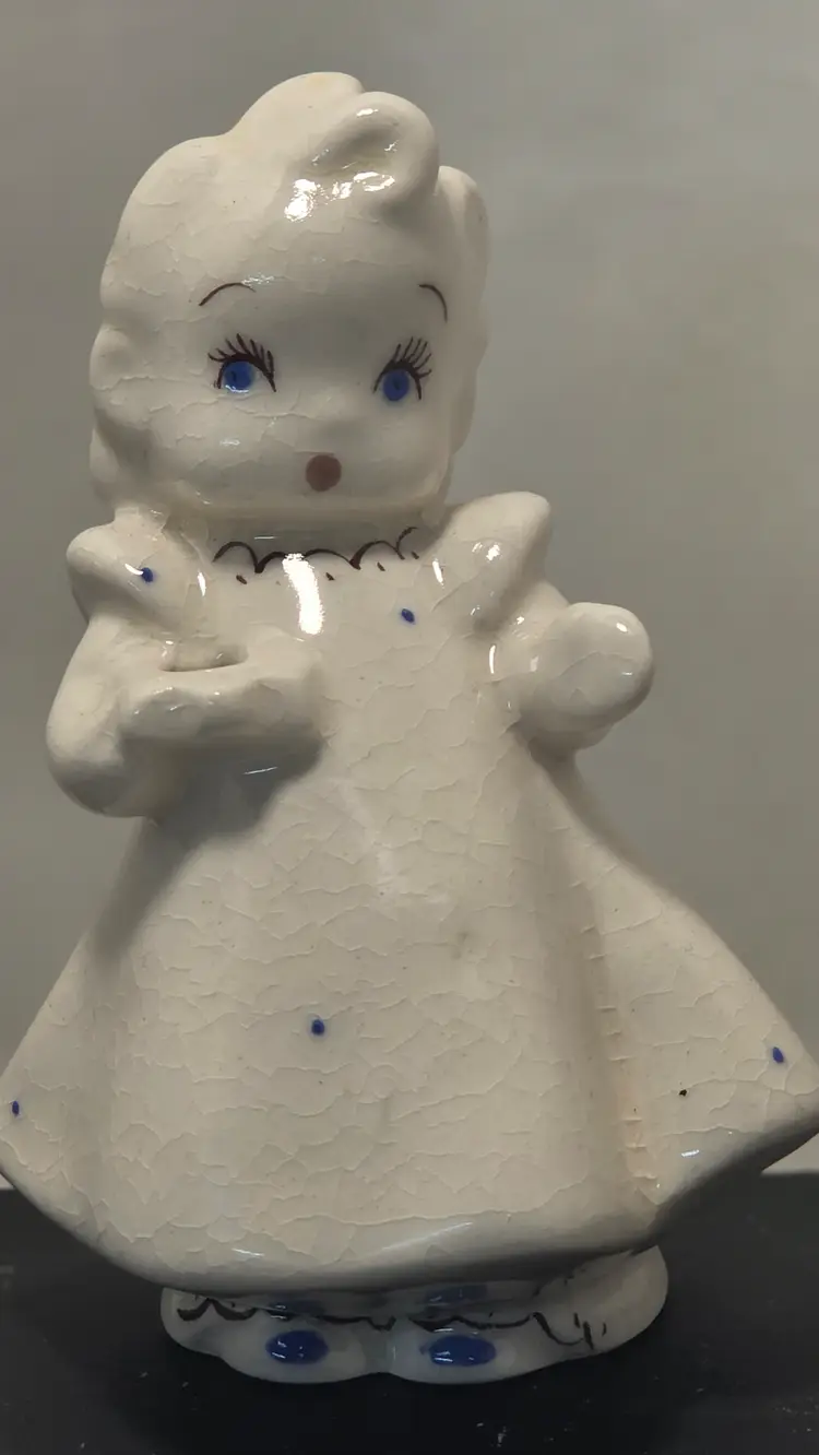 Vintage Delee Art Birthday Girl Figurine 1942 Handpainted California Pottery