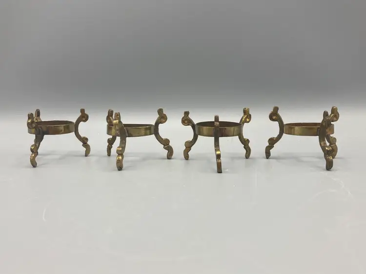 Vintage Metal Egg Display Stand / Paperweight Stand - Set of 4