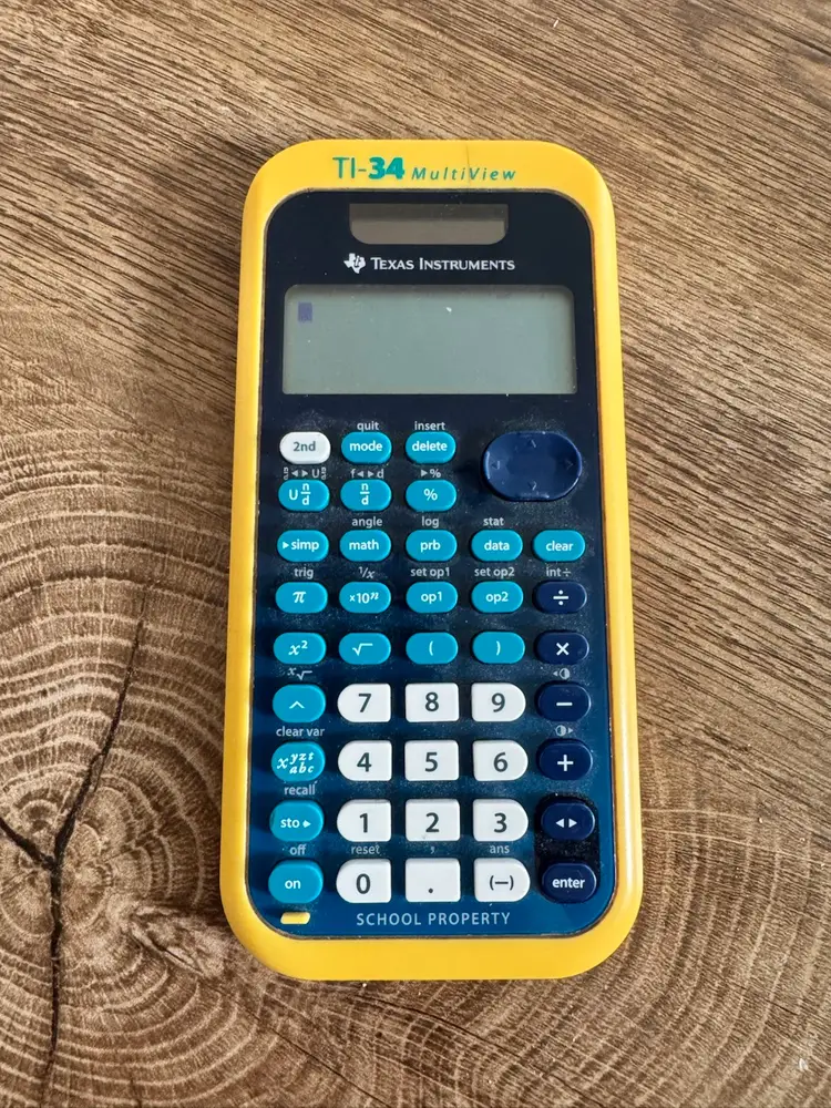 Texas Instruments TI-34 Multiview Scientific Calculator Yellow Blue No Cover