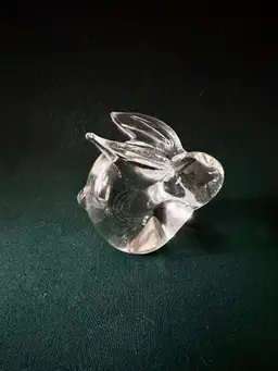 Vintage Glass Rabbit Paperweight