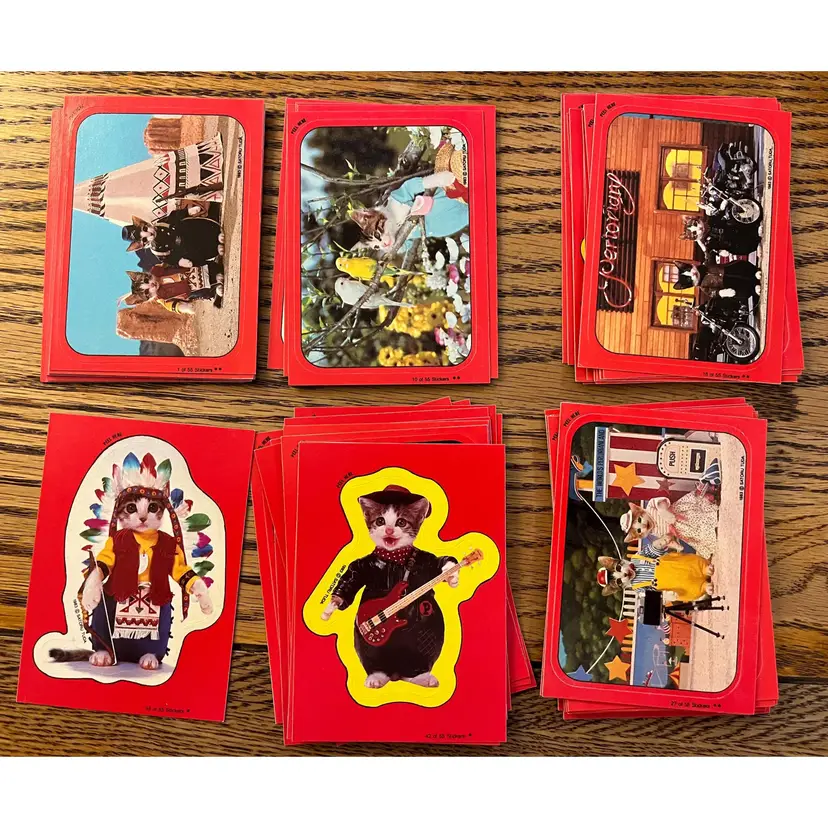 PERLORIAN CATS Stickers TOPPS 1983 Complete 55 Card Set