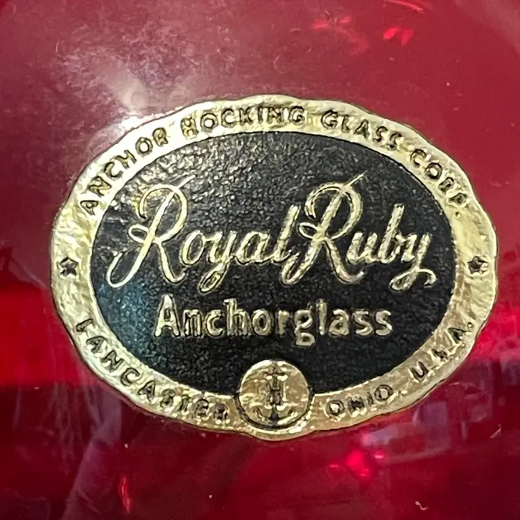 Vintage Royal Ruby Anchorglass Small Vases Lot of Two