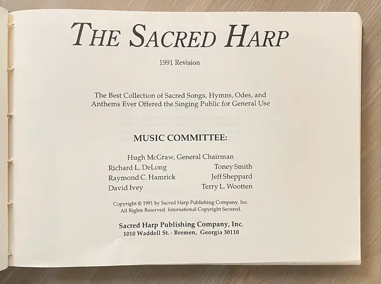 The Sacred Harp Music Book