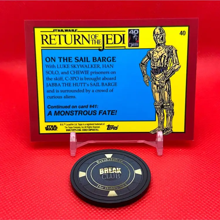 2023 Topps Sapphire Return Of The Jedi C3PO On The Sail Barge Aqua Parallel #05/75 
