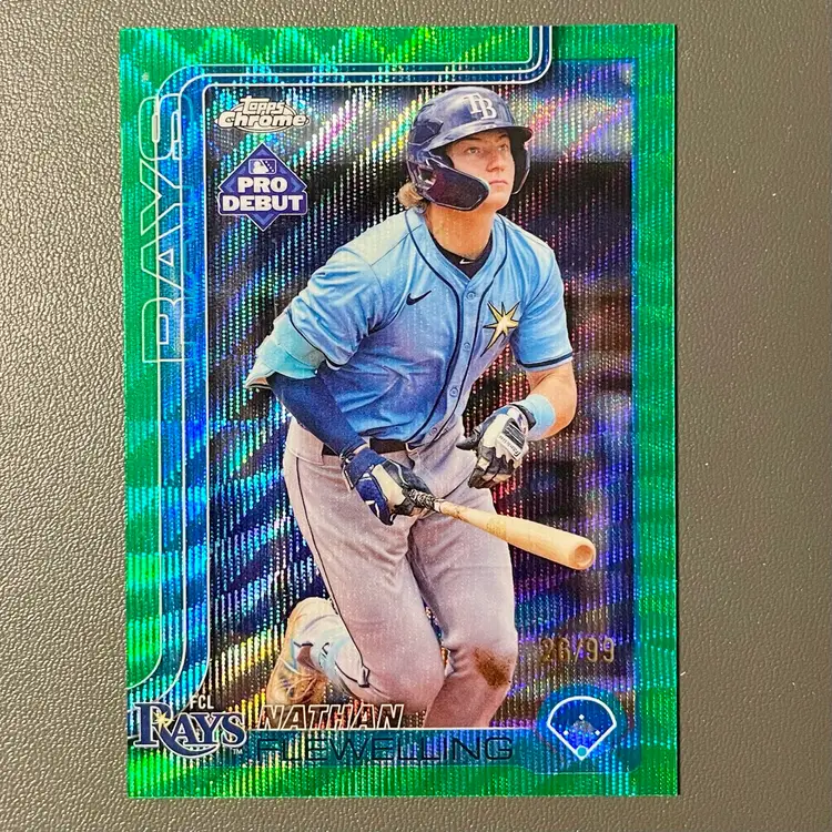 Nathan Flewelling (Tampa Bay Rays) 2025 Topps Pro Debut Chrome Green /99