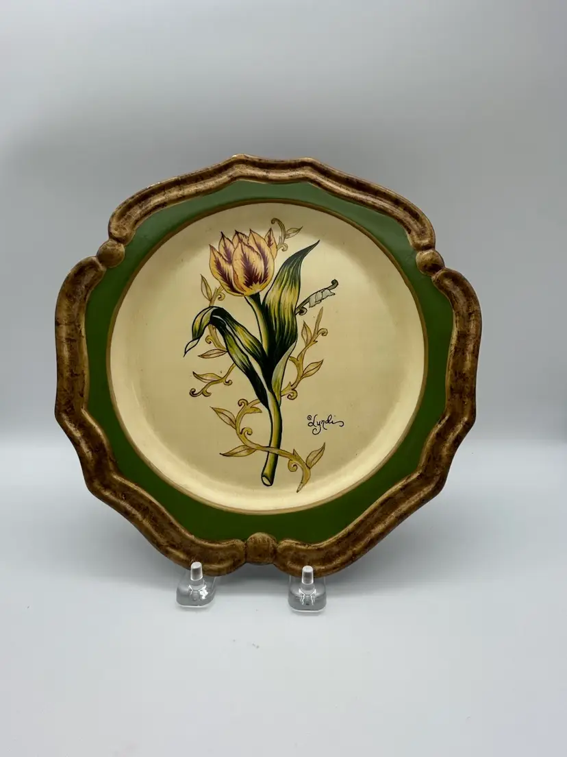 Lyndi Lende Hand Painted Botanical Collectable Plate
