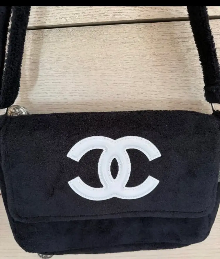 New| VIP Chanel Black on White Precision Shoulder/Crossbody Bag